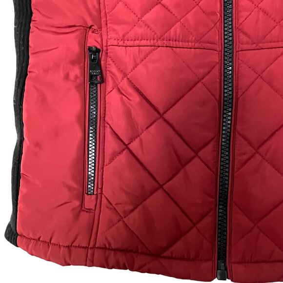 Andrew Marc Womens Puffer Vest Small Burgandy/Black Padded Sleeveless Jacket Zip - Picture 4 of 12